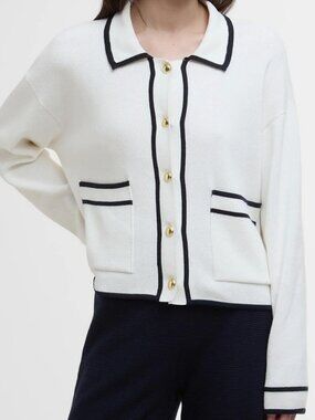 Barbour Jasmine Contrast Detail Cotton Cardigan